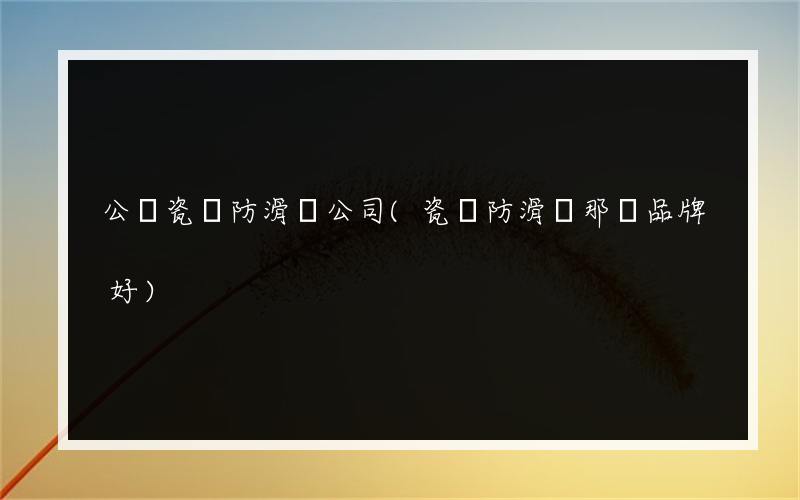 公園瓷磚防滑劑公司(瓷磚防滑劑那個品牌好)