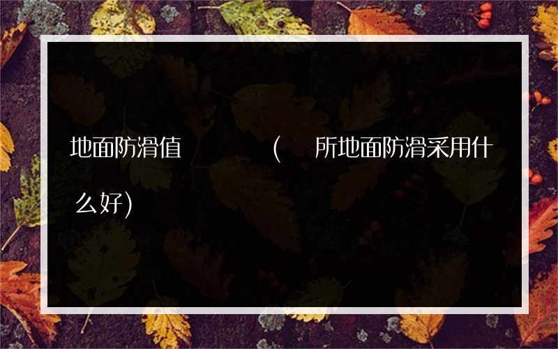 地面防滑值檢測設備(廁所地面防滑采用什么好)