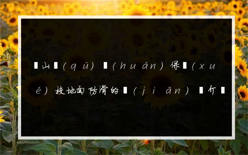 寶山區(qū)環(huán)保學(xué)校地面防滑的簡(jiǎn)單介紹