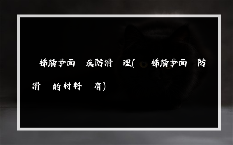 樓梯踏步面層及防滑處理(樓梯踏步面層防滑條的材料沒有)