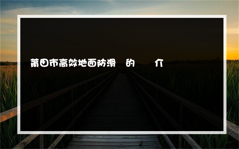 莆田市高效地面防滑劑的簡單介紹