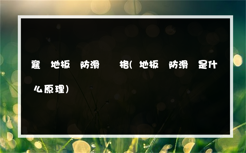 襄陽地板磚防滑劑價格(地板磚防滑劑是什么原理)