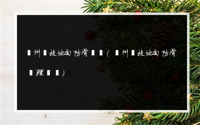 貴州學校地面防滑報價(貴州學校地面防滑處理報價)