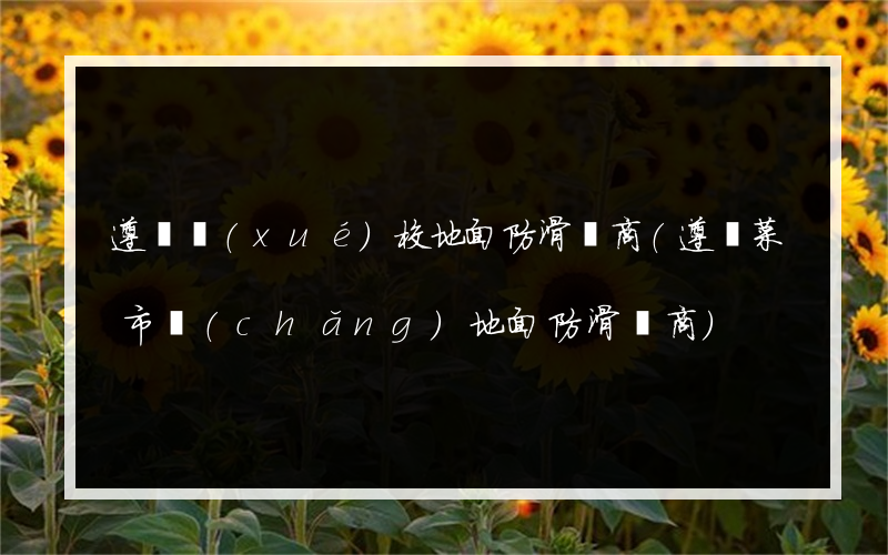 遵義學(xué)校地面防滑廠商(遵義菜市場(chǎng)地面防滑廠商)