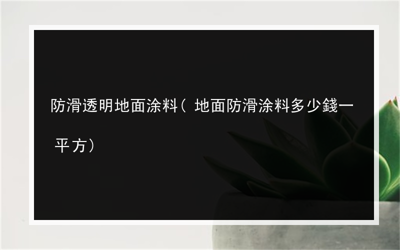 防滑透明地面涂料(地面防滑涂料多少錢一平方)